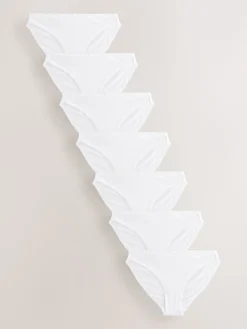 Next High Leg Cotton Rich Knickers 7 Pack White New