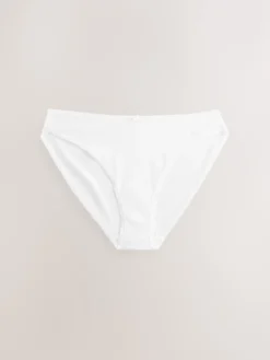 Next High Leg Cotton Rich Knickers 5 Pack White Sale