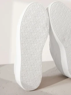 Next Lace Up Signature Premium Leather Chunky Wedge Lace-Up Trainers White Outlet