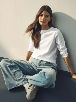 Next White Long Sleeve Crew Neck T-Shirt