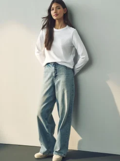 Next White Long Sleeve Crew Neck T-Shirt