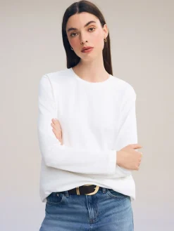 Next White Long Sleeve Heavyweight Crew Neck T-Shirt Sale