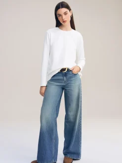 Next White Long Sleeve Heavyweight Crew Neck T-Shirt Sale