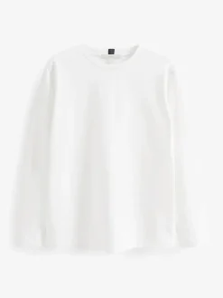 Next White Long Sleeve Heavyweight Crew Neck T-Shirt Sale