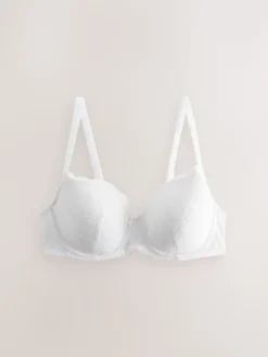 Next Pad Balcony DD+ Lace Bra White Sale