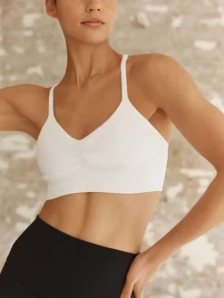 Next Seamless Strappy Sports Bra White