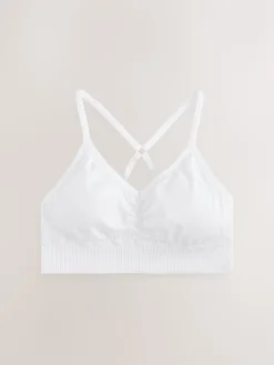 Next Seamless Strappy Sports Bra White
