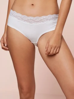 Next White Short Cotton Lace Knickers 4 Pack Online