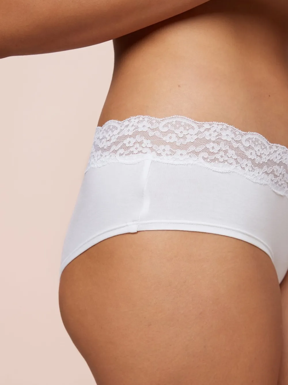 Next White Short Cotton Lace Knickers 4 Pack Online