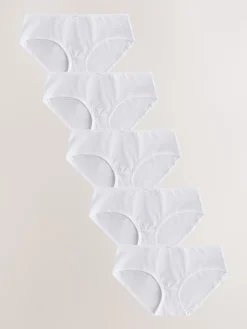 Next Short Cotton Rich Knickers 5 Pack White Clearance