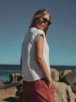 Next Short Sleeve Shirt with Linen White