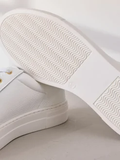Next Signature Premium Leather Lace-Up Trainers White Discount