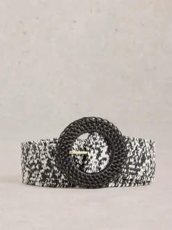 White Stuff Raffia Belt Black Discount