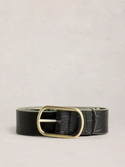 White Stuff Black Reversible Leather Belt