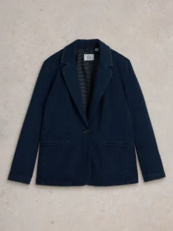 White Stuff Evelyn Jersey Blazer Blue Best