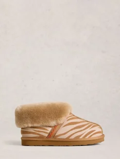 White Stuff Brown Suede Shearling Slipper Boots Online