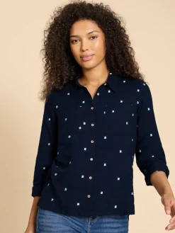 White Stuff Dark Blue Sophie Shirt Sale