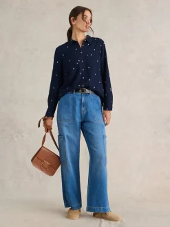 White Stuff Dark Blue Sophie Shirt Sale