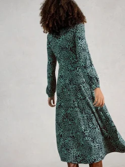 White Stuff Dark Green Megan Jersey Dress Hot