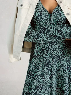 White Stuff Dark Green Megan Jersey Dress Hot