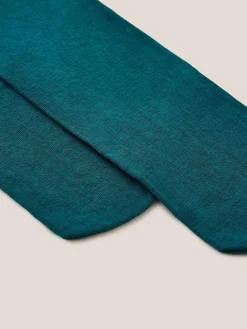 White Stuff Green Patty Plain Tights Outlet