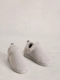 White Stuff Borg Slipper Booties Grey Online