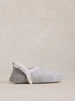 White Stuff Reya Closed Back Slippers Light Grey New