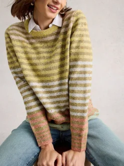 White Stuff Light Yellow Talia Nep Jumper Online