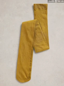 White Stuff Yellow Patty Plain Tights Hot