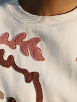 Next Sweatshirt with Appliqué Details White New