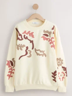 Next Sweatshirt with Appliqué Details White New