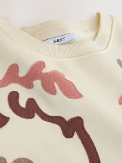 Next Sweatshirt with Appliqué Details White New