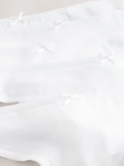 Next White Thong Cotton Rich Knickers 5 Pack Clearance