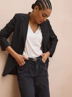 Next White V-Neck Cap Sleeve T-Shirt Clearance