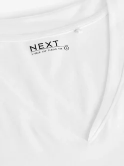 Next White V-Neck Cap Sleeve T-Shirt Clearance