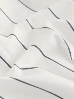 Next Cinched Waist Fitted Shirt White/Black Stripe New