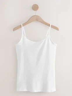 Next White/Black Thin Strap Vests 5 Pack