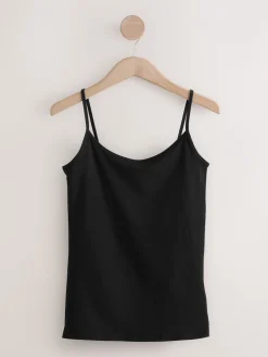 Next White/Black Thin Strap Vests 5 Pack