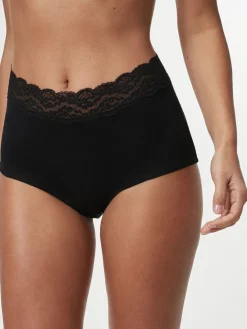 Next White/Black/Grey Full Brief Cotton Lace Knickers 4 Pack New