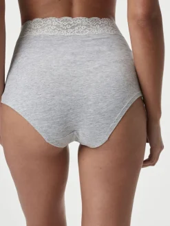 Next White/Black/Grey Full Brief Cotton Lace Knickers 4 Pack New