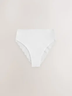 Next White/Black/Grey High Rise High Leg Cotton Lace Knickers 4 Pack Sale