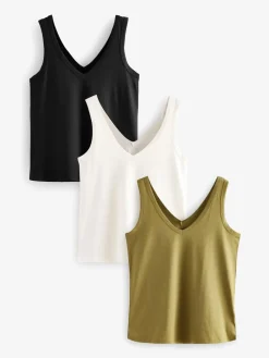 Next Modal Slouch Vests 3 Pack White/Black/Grey Marl Online