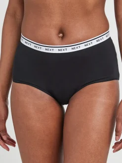 Next White/Black/Grey Midi Cotton Logo Knickers 4 Pack Online