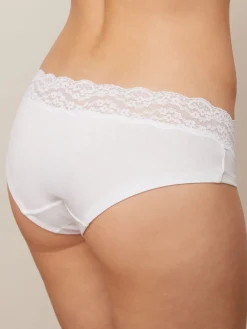 Next White/Black/Grey Short Cotton Lace Knickers 4 Pack Online