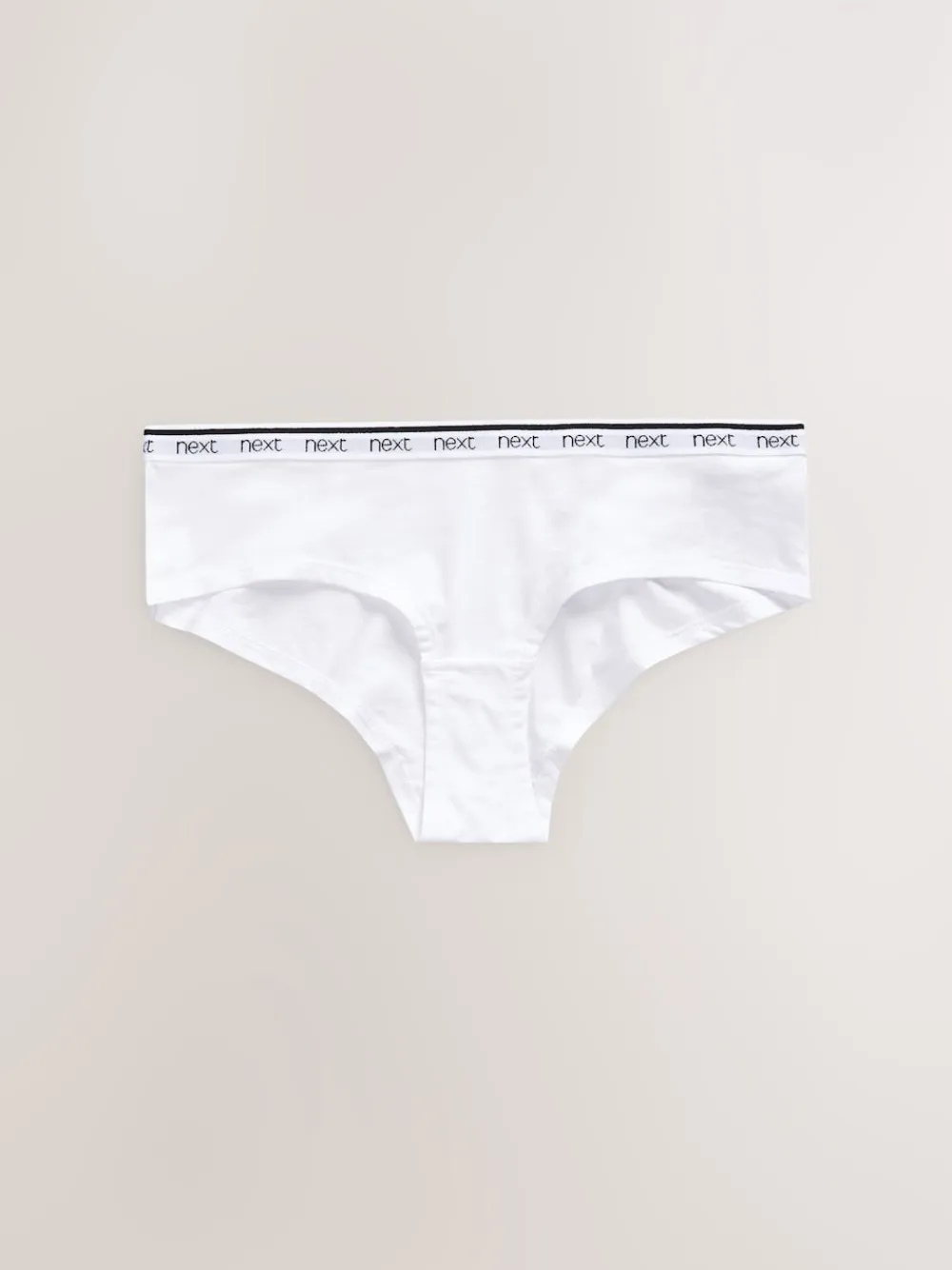 Next Short Cotton Logo Knickers 4 Pack White/Black/Grey