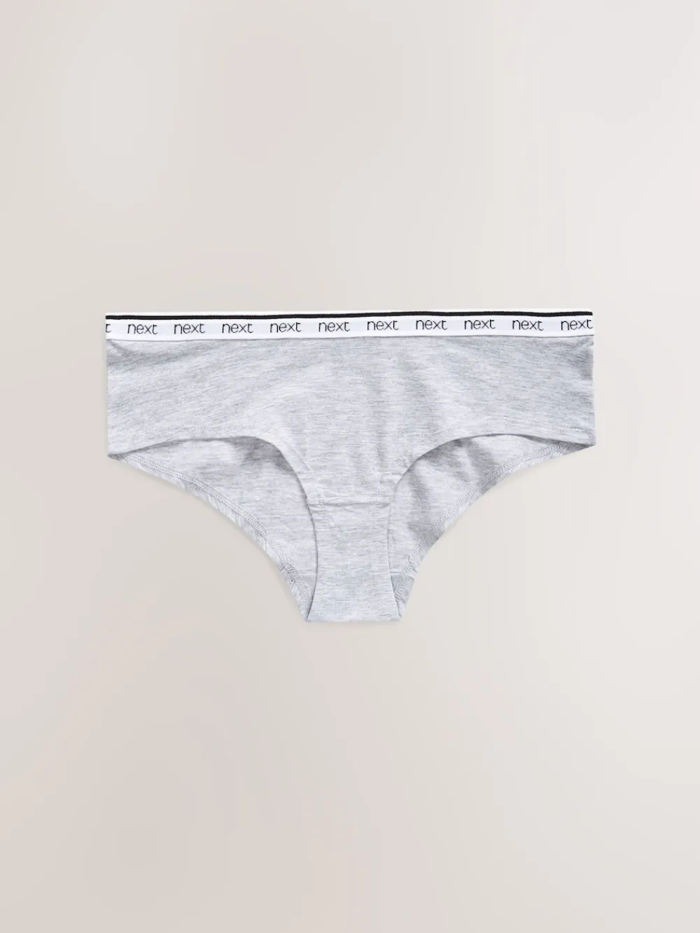 Next Short Cotton Logo Knickers 4 Pack White/Black/Grey