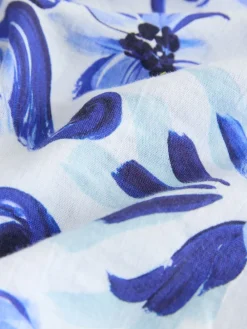 Next Off the Shoulder Jumpsuit White/Blue Floral Print Best