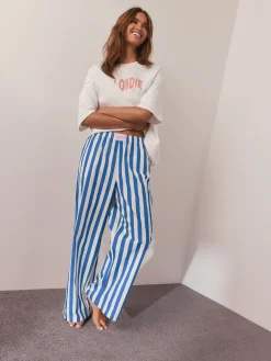 Next White/Blue Stripe Blondie Short Sleeve Pyjamas New