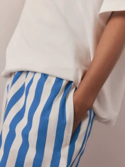 Next White/Blue Stripe Blondie Short Sleeve Pyjamas New