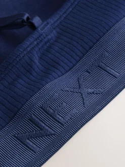 Next Cotton Ribbed Logo Bralettes 3 Pack White/Green/Navy New